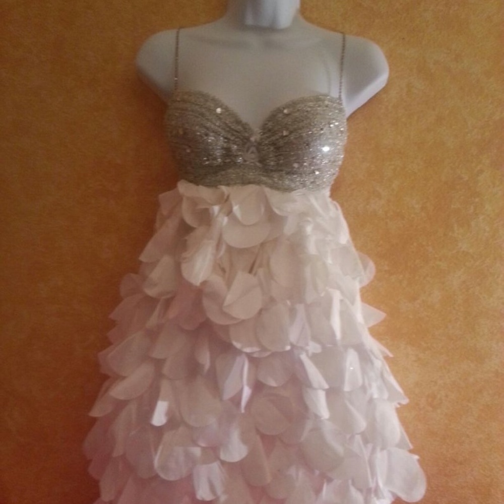 Babydoll White Petal Taffeta Top/Skirt Wedding Set